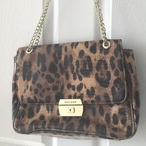 Anne Klein Leopard Cheetah Print Handbag Purse Bag